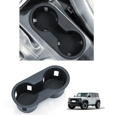 Imagem de Inserções de suporte de copo para console central para acessórios Ford Bronco 2025 console médio silicone tampa de bebida antiderrapante à prova d'água apoio de braço suporte de copo frontal