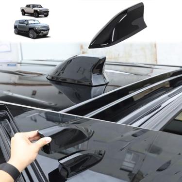 Imagem de Capa para antena de teto Hummer EV Acessórios em forma de barbatana de tubarão, cobertura de antena de rádio de carro para caminhonete Hummer EV SUV 2022-2024 2025+ Capa em forma de barbatana de