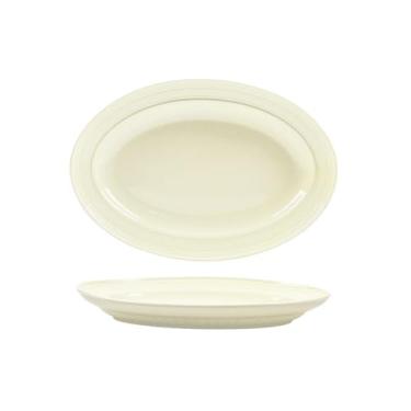 Imagem de Pratos de cerâmica creme-branco sob o esmalte, utensílios de mesa personalizados requintados para uso doméstico - prato de peixe de 30 cm
