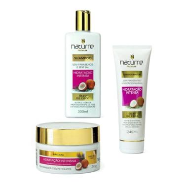 Imagem de Kit Óleo de Coco 3 Naturrê shampoo condicionador e máscara