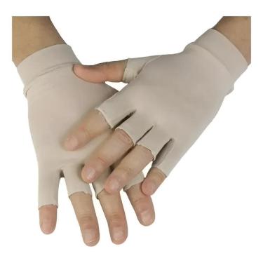 Imagem de Luva Curta Com Dedo Proteção Solar Uv50 Ciclista Moto Nude G