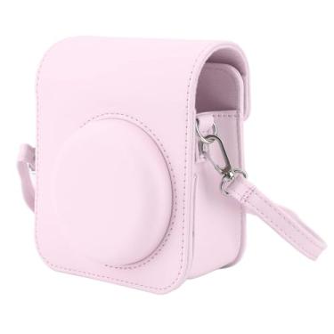 Imagem de Estojo Protetor Para Câmera Phetium Instant Mini 12 Compatível com Instax Mini 12 11, Bolsa de Couro PU com Bolso e Alça de Ombro Ajustável (Rosa)