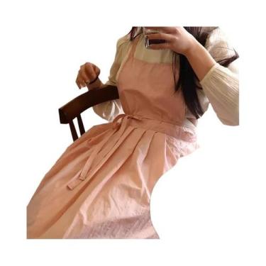 Imagem de Avental De Cozinha Feminino Leve Impermeável Plissado Em Forma De H Co