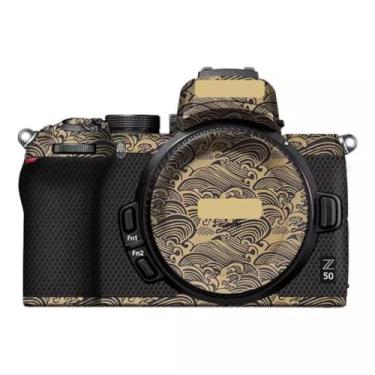 Imagem de Adesivo de capa de câmera Z 50 para Nikon Z50 película protetora de película protetora da pele e resistência ao desgaste Z50 (ouro onda)