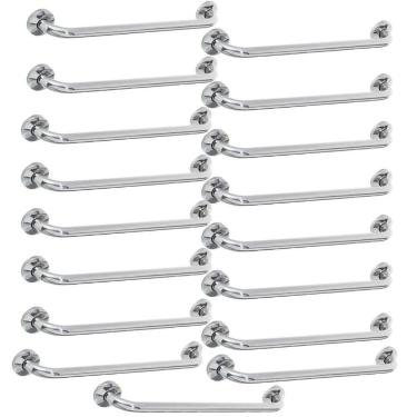 Imagem de Barra Alça Apoio 50cm Kit 17 Uni Inox Idoso Pcd Cadeirante Acessibilidade Banheiro Box Segurança Suporte Evita Acidente