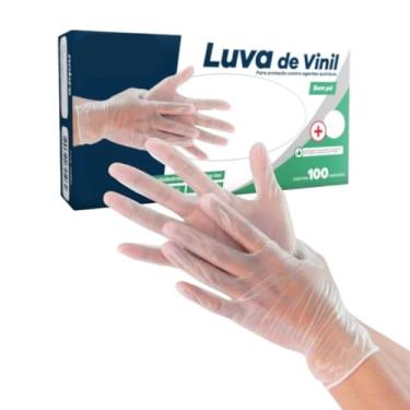 Imagem de Luva de Vinil Sem Pó – Caixa com 100 Unidades | Ambidestra, Não Estéril, Superfície Lisa | Tamanhos P, M e G | Uso Profissional e Doméstico (P)