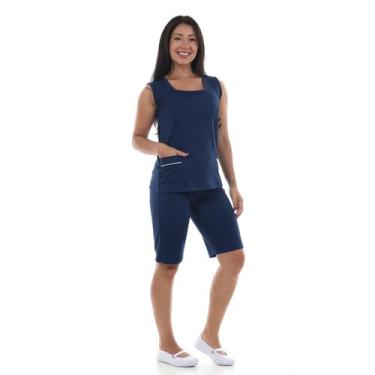 Imagem de Uniforme Bermuda E Regata Helanca Babá Domésica Faxina Copa - EBT Unif