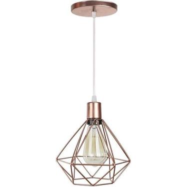 Imagem de Luminária de teto diamante pendente diamante rose gold - GBHOME
