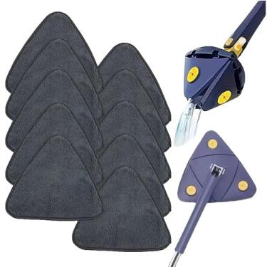 Imagem de 3 peças de panos de limpeza a seco reutilizáveis de microfibra compatíveis com refil de esfregão de substituição para limpeza de piso de superfície