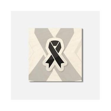 Imagem de Pacote de adesivos de 4 a 7 cm - Fita preta - Adesivo de decalque gráfico de vinil com símbolo de melanoma da morte de luto