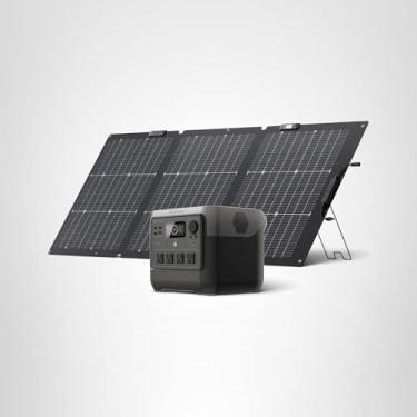 Imagem de EF ECOFLOW Solar Generator RIVER 2 Pro 768Wh estação de energia portátil e painel solar portátil de 160W bateria LiFePO4 70 min totalmente carregada, 4 × AC, para acampamento, trailer, backup doméstico