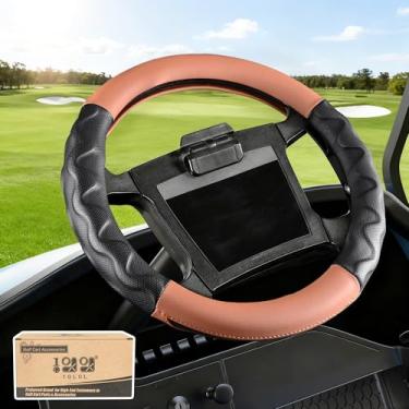 Imagem de 10L0L Capa de volante de carrinho de golfe para Yamaha G29 e Club Car DS Precedent - Punho antiderrapante de couro premium de 35,5 cm | Resistente a UV e fácil instalação