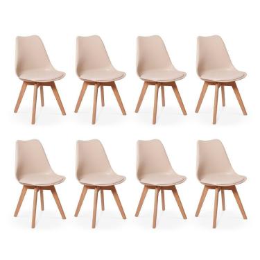 Imagem de Kit 8 Cadeiras Eames Wood Leda Nude Império Brazil Business