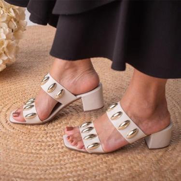 Imagem de Sandália Feminina tamanco de salto Grosso Bloco do 34 ao 42 Modelo Sal