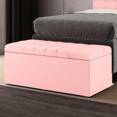 Imagem de Calçadeira Baú Alpha Para Cama de Casal 90cm no Tecido Courino - Conforto e Elegância Aradecor