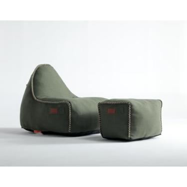 Imagem de Cadeira de pufe à prova de intempéries para pátio, cadeiras e conjuntos de otomana, enchimento de espuma de alta densidade, tecido resistente ao clima com proteção UV, espreguiçadeira para sala de