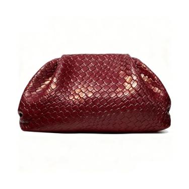 Imagem de AWNALEEO Bolsa feminina de tecido para noite, bolsa clutch elegante, Borgonha