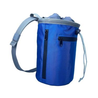 Imagem de RNXRZANK Bolsa para Guardar Magnésio, Bolsa Leve para Equipamentos de Escalada com Bolso com Zíper para Treinamento, Disc Golf E Boliche, Azul