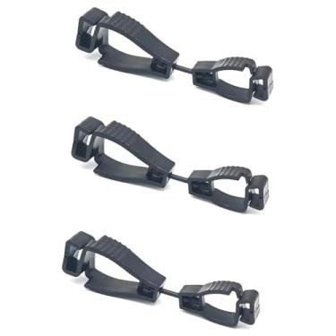Imagem de Alamic Pacote com 3 porta-luvas, prendedor de luva de segurança para o trabalho, óculos, capacetes, gancho, prendedor, suporte para cinto (preto)