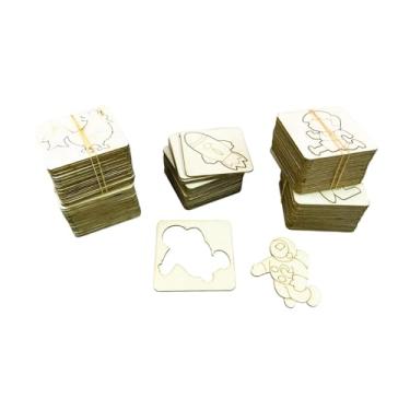 Imagem de oshhni Estênceis de madeira para desenho infantil, modelos de pintura DIY para diário, caderno, cartões, letras e agenda, Conjunto de 120 Estênceis