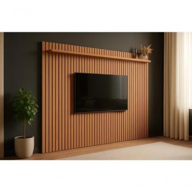 Imagem de Painel Ripado Para Até 75 Polegadas Prateleira Superior - Nature X