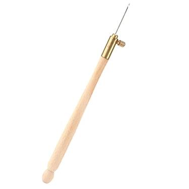 Imagem de Zerodis Alça de Madeira Contas Agulha Ganchos de crochê Gancho Com Agulhas Anti Deslizamento Aderência Costura Lantejoulas Bordado Kit de crochê para Artesanato Miçangas Precisão Handwork Punho de Madeira Contas