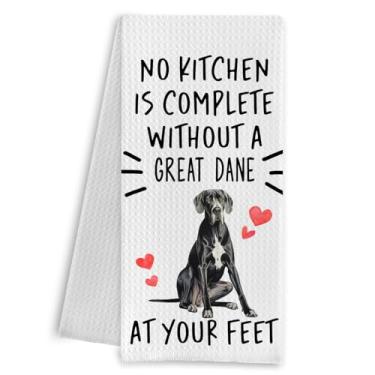 Imagem de Qpenm Toalhas de cozinha engraçadas para cães dogue alemão, presentes para mulheres, homens, toalhas de chá, amantes de cães, mãe, pai, dono, presentes, toalha de mão decorativa para cozinha, 40 x 61