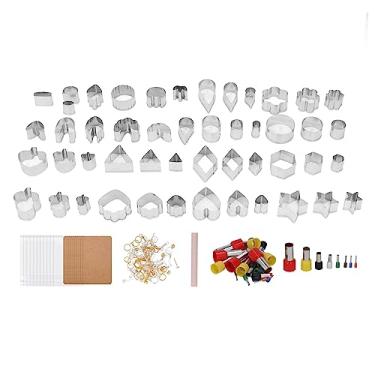 Imagem de Kit para fazer brincos de argila em aço inoxidável Formas botânicas florais Faça você mesmo suprimentos para esculturas Artesanato Conjunto de brincos de polímero com cortadores