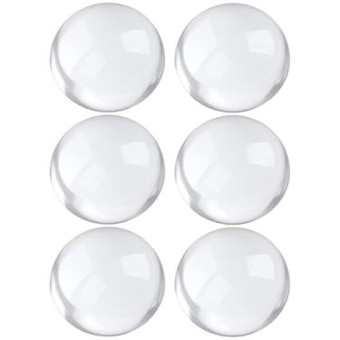 Imagem de 6 pesos de papel de acrílico óptico, lupas de cúpula cristalina, lente hemisfério de ampliação X10, leitura de impressão pequena, decoração de mesa