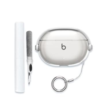 Imagem de Capa para Beats Studio Buds + fones de ouvido com cancelamento de ruído sem fio verdadeiro, capa protetora de TPU transparente e macio com chaveiro e kit de limpeza para mulheres e homens, pele à