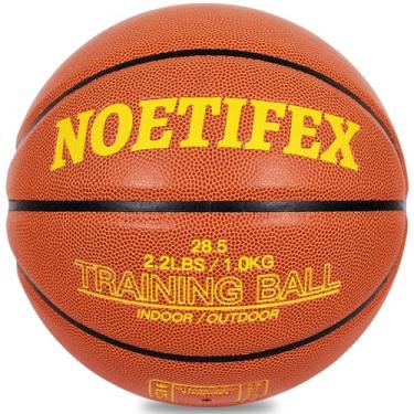 Imagem de Noetifex Bola de treinamento pesado de basquete com peso de 28,5 cm para prática interna e externa, treinador de aderência de poliuretano para drible, habilidades de recuperação de passes de tiro