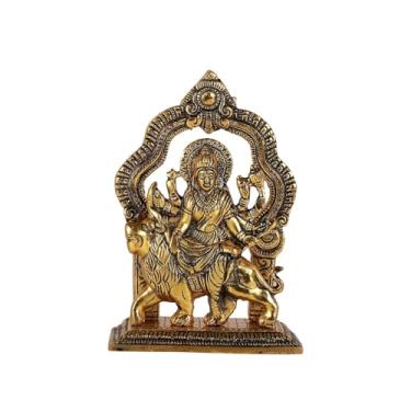 Imagem de SATVIK Divine Durga Maa Idol for Home Mandir & Decoration | Metal Finish Durga Statue for Temple, Office & Gifting | Elegant Home Décor Murti for Navratri & Puja