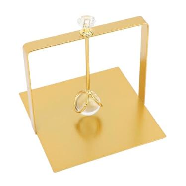 Imagem de Suporte de Guardanapo de Metal Alça Elevadora Contemporânea Elegante Quadrado Guardanapo de Dispensador Casa Hotel (Ouro)