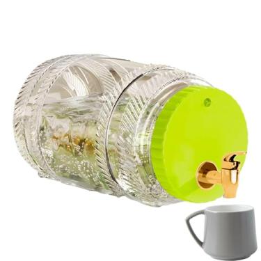 Imagem de Shakven Jarra com tampa, Jarra de chá gelado,Distribuidor de bebidas e suco de chá de grande capacidade | Jarra de chá gelado com tampa e torneira, jarra de água para geladeira, dispensador de bebidas