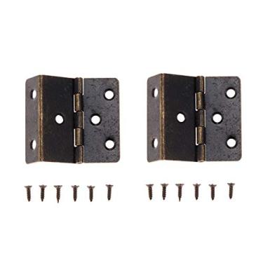 Imagem de 2 pcs Porta de armário antique Triple móveis da dobradiça 6 buracos decoração jóias caixas de madeira de bagagem Decoração de móveis 43 * 17mm YYDFPIIA (Color : A)