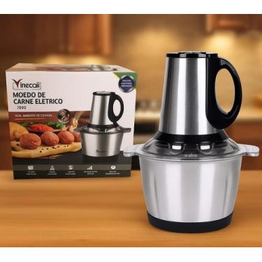 Imagem de Moedor De Carne Elétrico de aço inoxidável Viccoli 3,8L, 110V