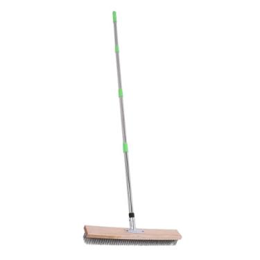 Imagem de SUNGOOYUE Vassoura de Arame, Cabeça de Escova Larga, Cerdas Duras, Ferramenta de Sujeira de Concreto para Garagens e Decks de Aço Inoxidável, 19,7 Polegadas