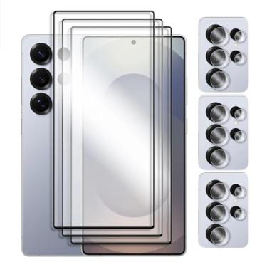 Imagem de 6em1, para Samsung Galaxy S25 Ultra, Glass, para Samsung S21 S22 S23 S24 S25 Ultra 5G, Vidro Temperado 2.5D Protetor de Tela Full Cover