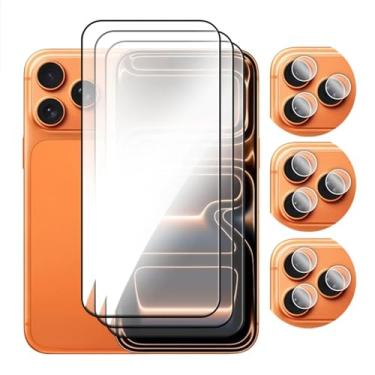 Imagem de Para iPhone 17 Pro Max, vidro, para iPhone 17 Pro, vidro temperado 2.5D cola com cobertura completa e protetor de tela HD, para iPhone 17, filme