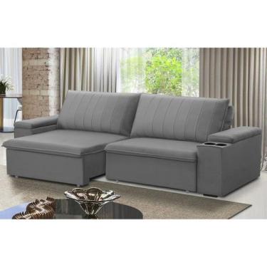 Imagem de Sofá Retrátil e Reclinável 4 Lugares 245cm com Porta Copos Ballarat - 
