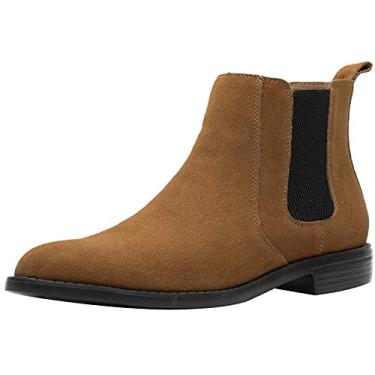 Imagem de Bota de camurça masculina sem cadarço Chelsea da JIONs, vestido casual de couro leve, bota de cano curto, verão, A/ Light Tan, 9.5