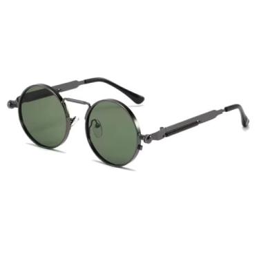 Imagem de HCHES Óculos de Sol Steampunk com Armação Redonda para Homens e Mulheres, Estilo Clássico Retrô, para Dirigir e Punk (4)