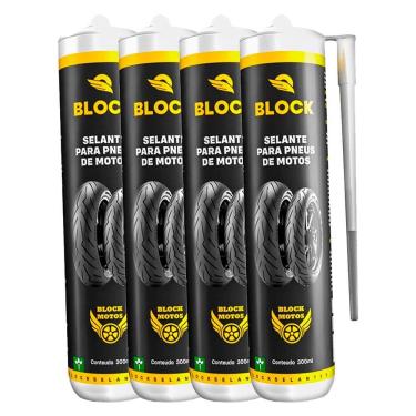 Imagem de 4 Selantes Para Pneus Vacina 300ml Block Motors