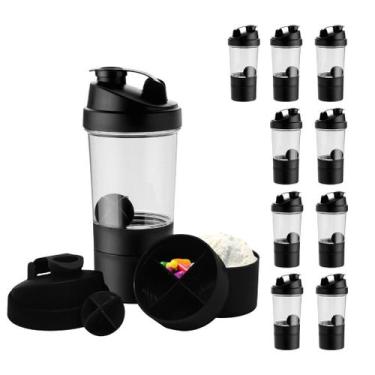 Imagem de Coqueteleira com Compartimento Suplementos Fit 500ml 12pcs - NEOPLAS, 