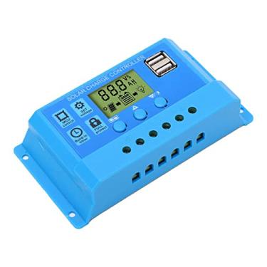 Imagem de KIMISS Controlador de Carga Solar PWM Ajustável Com Display LCD, Saída USB Dupla de 12V/24V, Compatibilidade Com Múltiplas Baterias e Recursos de Proteção Aprimorados - Azul (#11)