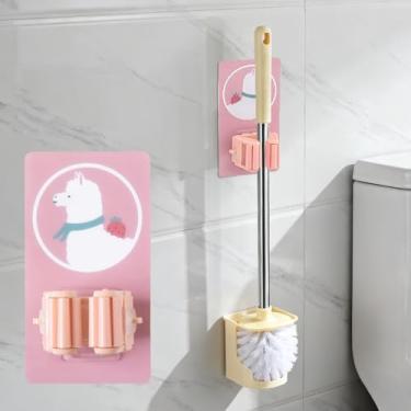 Imagem de Suporte de vassoura de parede criativo autoadesivo para casa - 1 peça de design de rolo, funciona como suporte de esfregão e armazenamento de cozinha