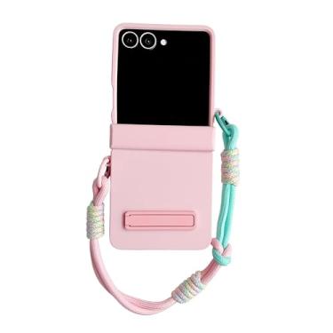 Imagem de Capa de celular fofa com cores em degradê para Samsung Galaxy Z Flip 7 6 5 4 3 Zflip7 Flip6 5g com alça de mão anti-perda (para Galaxy Z Flip6/8)