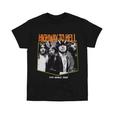 Imagem de Camiseta Unissex Oversized De Algodão AC/DC Band Hip Hop Rapper Manga 