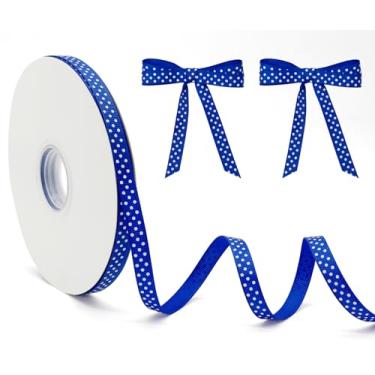 Imagem de PQZKLDP Fita de gorgorão de bolinhas de 9,5 cm - fita de bolinhas vermelhas e brancas de 50 jardas para embrulho de presente de Natal, laços, decoração de casamento, projetos de artesanato e bricolage