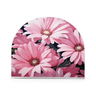 Imagem de Wassud Porta-guardanapos de margaridas rosa para mesa, cozinha e jantar, suporte de guardanapo de acrílico para guardanapos de papel, acomodam 50-60 guardanapos decoração de fazenda 2 peças